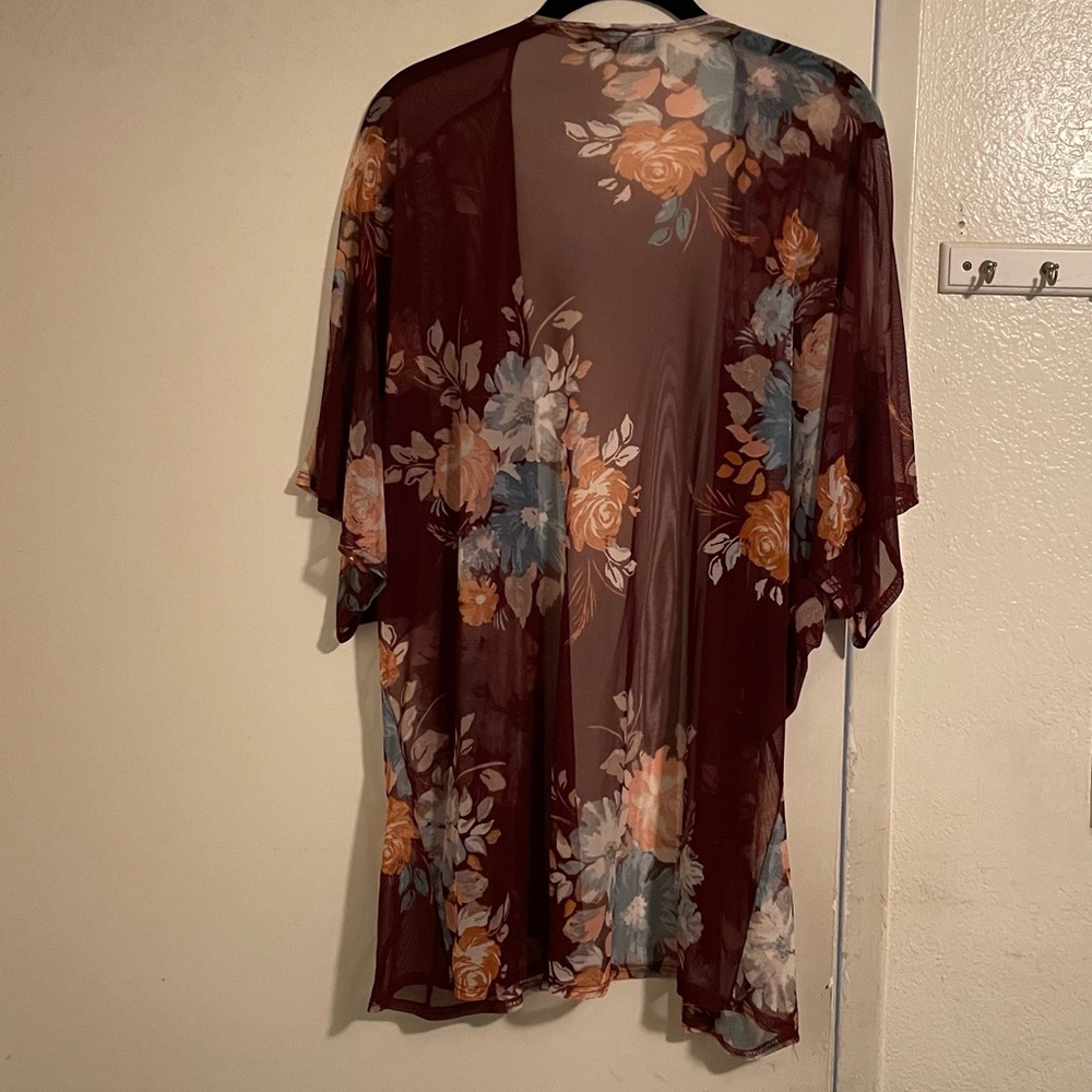 Floral Sheer Kimono Cardigan - Size S